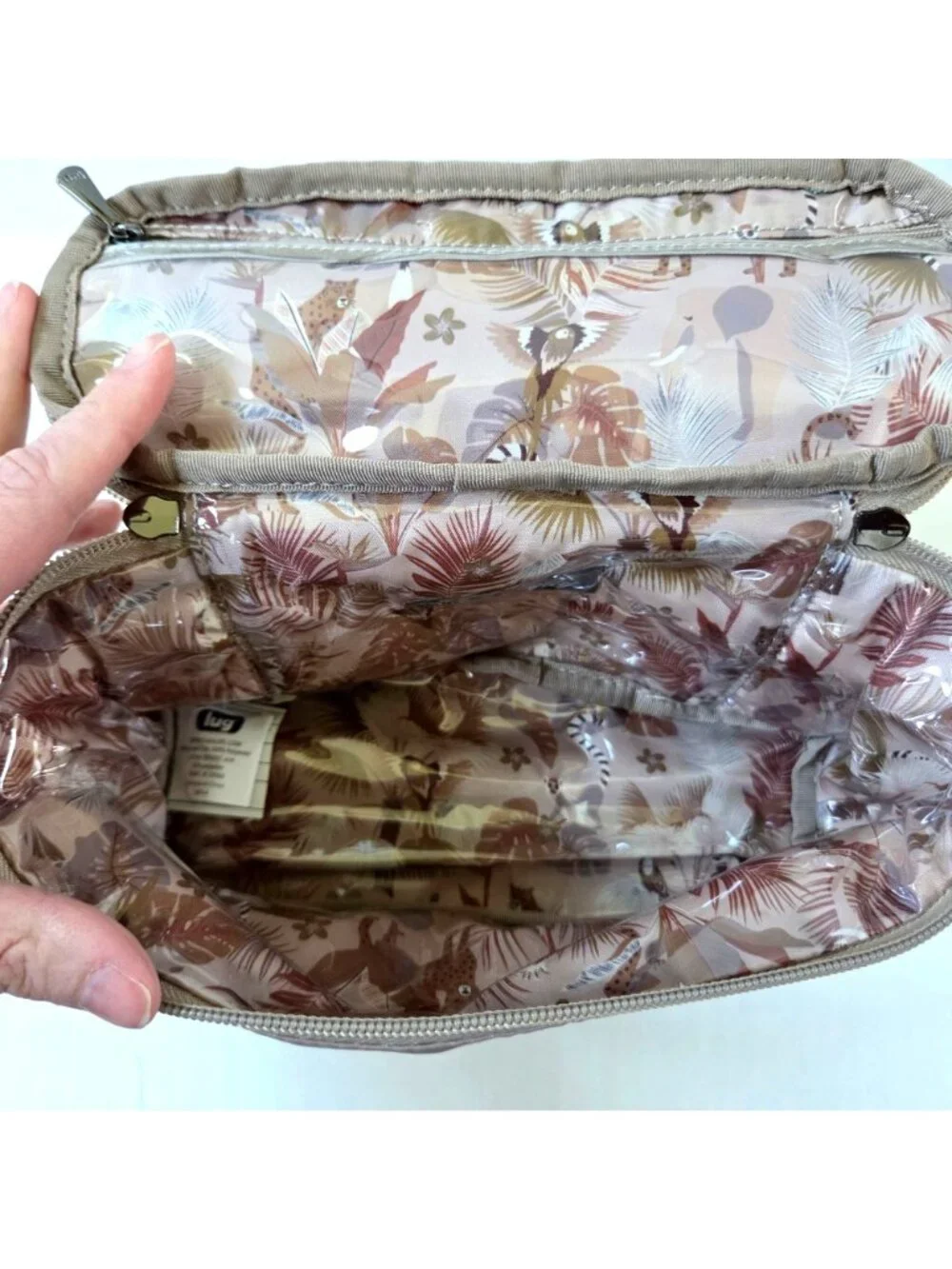 Lug Dolly Short Cosmetics Makeup Toiletry Travel Case Taupe